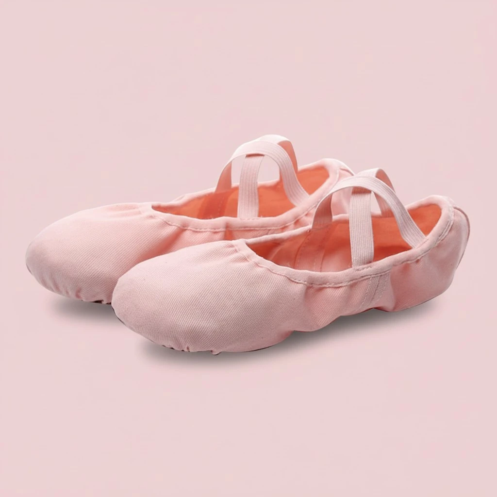 Skin Color Sole Ballet Dance Shoes Ballet Practice Shoes Cross Elastic Band Dance Gymnastics Yoga Shoes for Adult- Size 44
