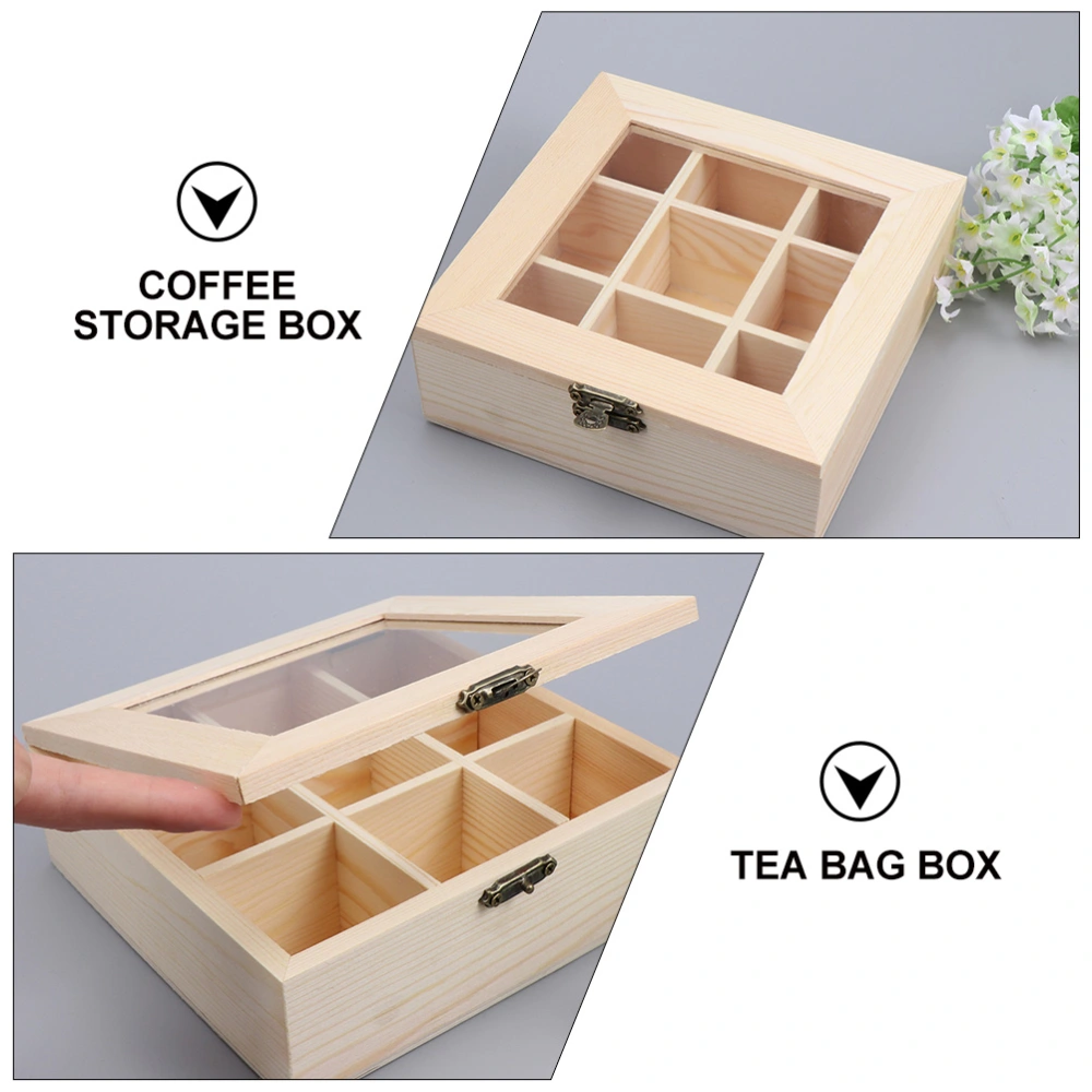 2pcs Simple Storage Wood Boxes Pretty Tea Bag Boxes Practical Tea Bag Organizers