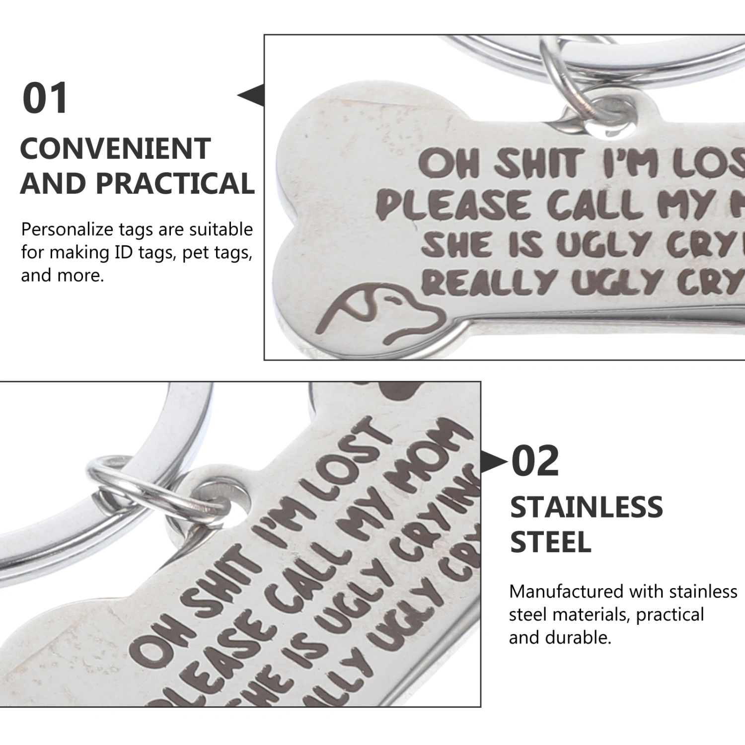 I'm Lost Themed Dog Collar Hanging Pendant Dog Tag for Dogs Puppy Dog Collar Tag