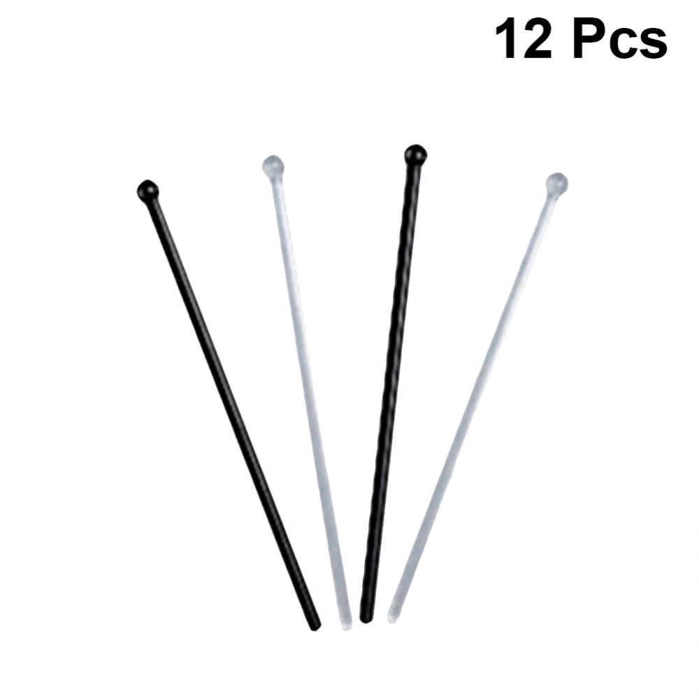 12PCS Plastic PVC Black Transparent Wine Stirring Stick Juice Stirring Stick Coffee Mixing Stick Beverage Stick Bar supplies