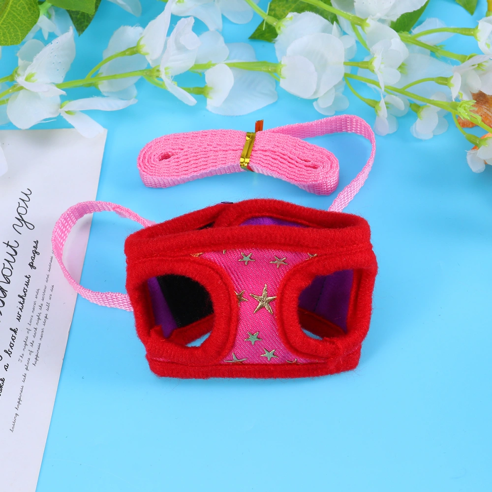 Small Animal Pet Harness and Leash Breathable Breast Strap Comfort Pet Harness Size S (Red Star)