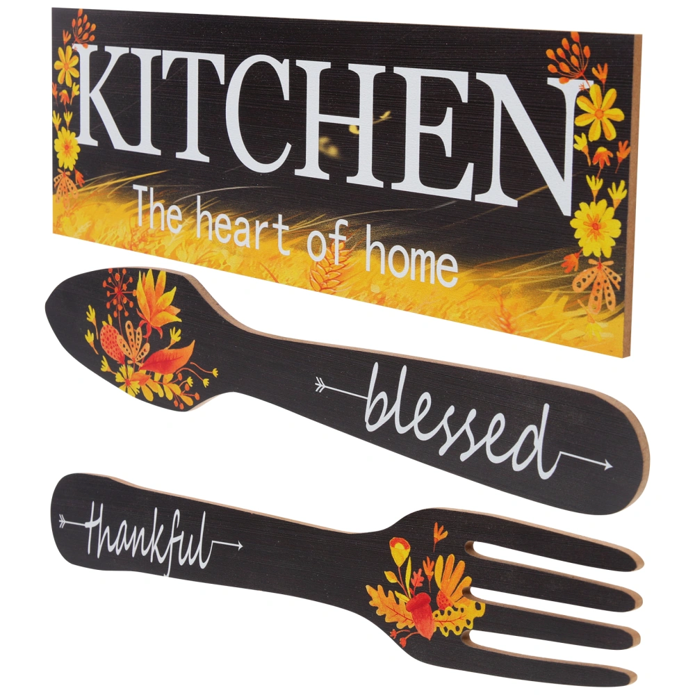 1 Set Kitchen Wall Signs Restaurant Wall Wooden Art Home Kitchen Decorations