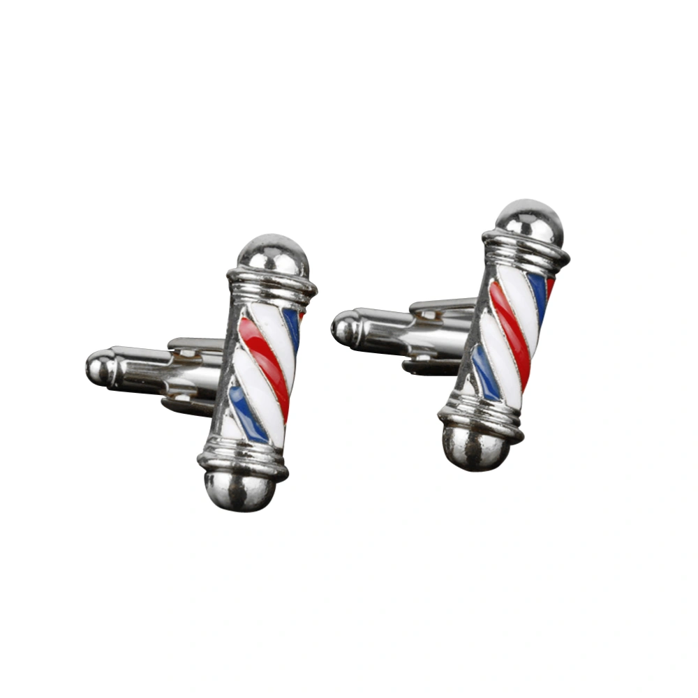 2 PCS Barber Pole Style Men Tie Bar Clips Stylish Suit Tie Clasp Clips for Business Evening Party (Silver)