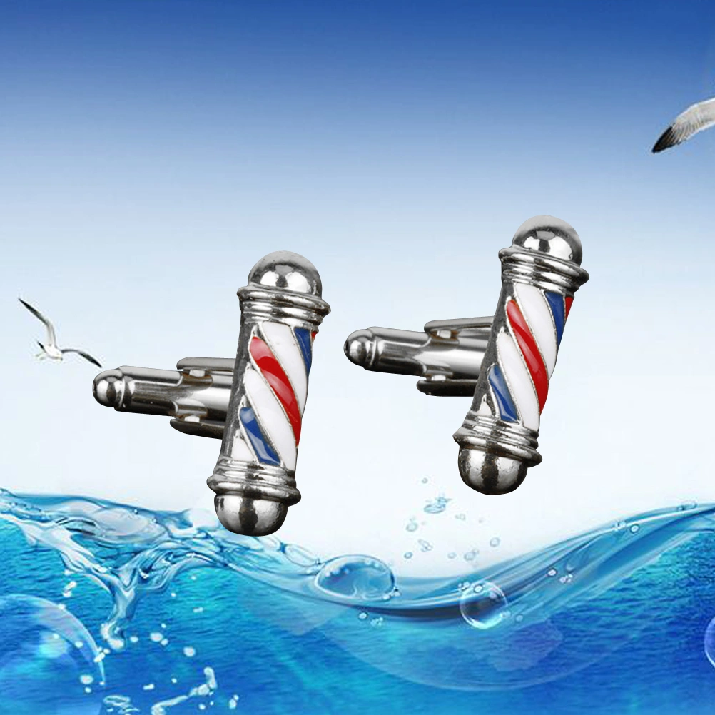 2 PCS Barber Pole Style Men Tie Bar Clips Stylish Suit Tie Clasp Clips for Business Evening Party (Silver)