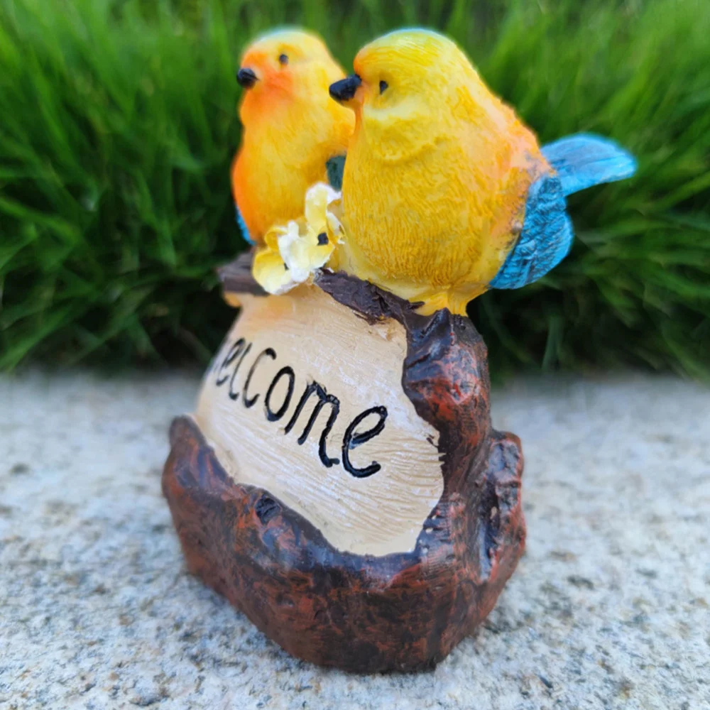 Yellowbird Welcome Adornments Outdoor Garden Birds Statue Sculptures Decor