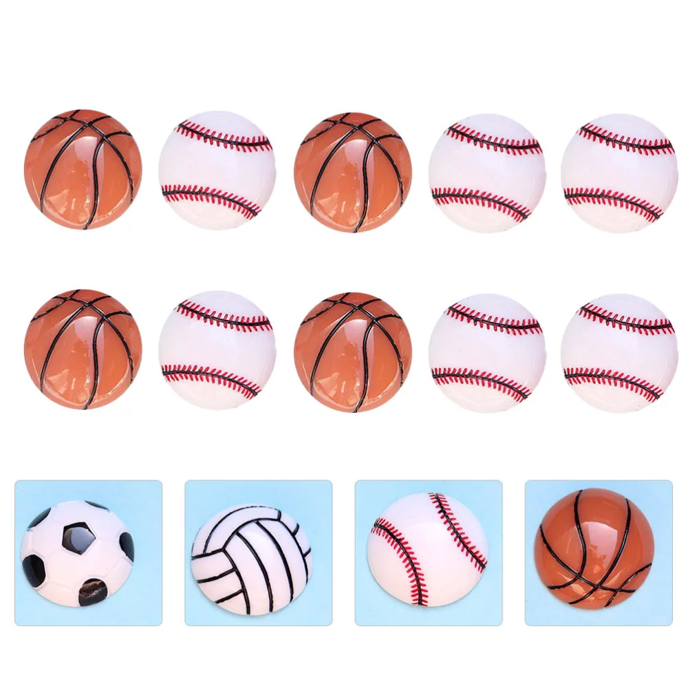 30pcs Resin Ball Shape Charms Jewelry Making DIY Accessory (Mixed Style)