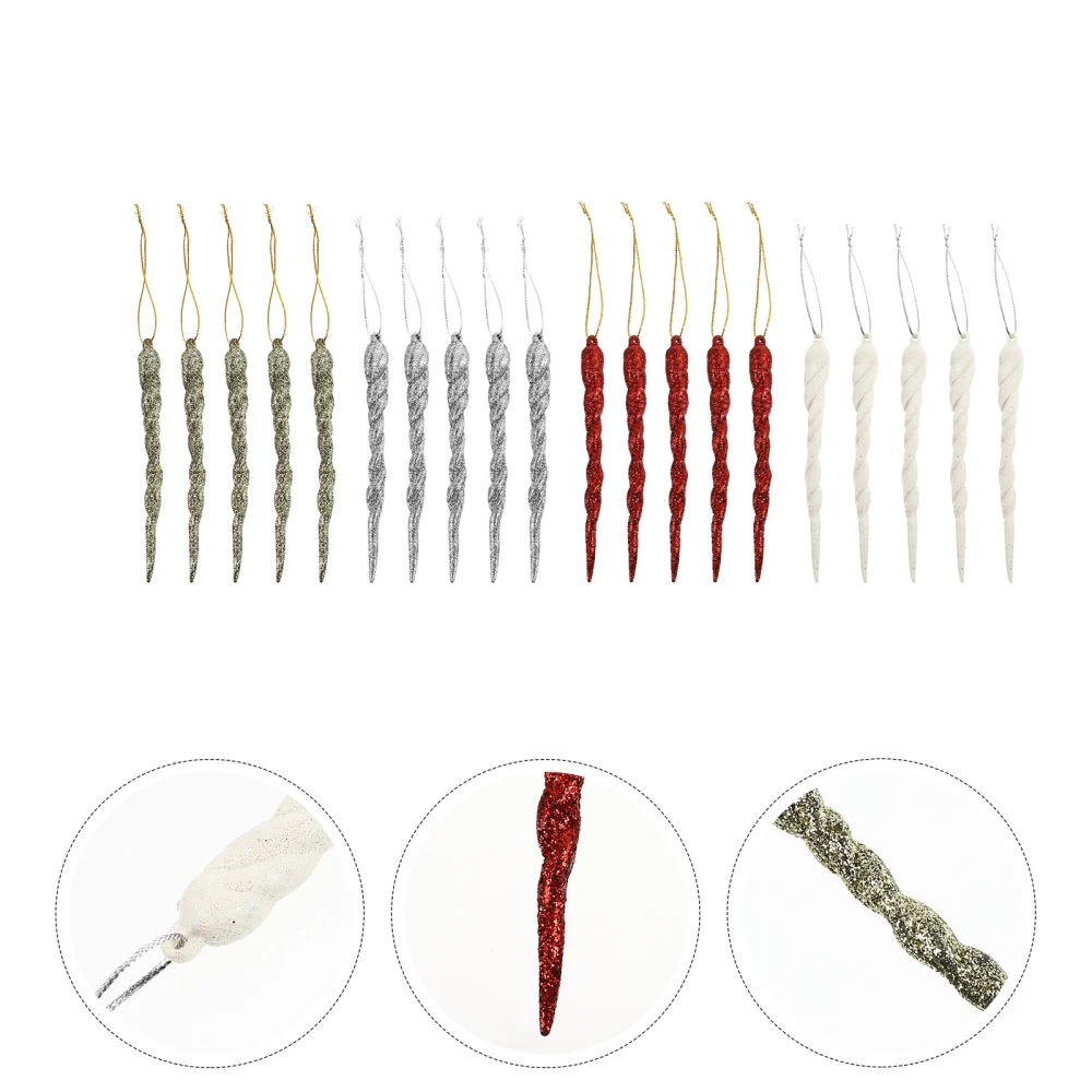 1 Set of Christmas Icicle Pendants Party Decoration Christmas Hanging Decor