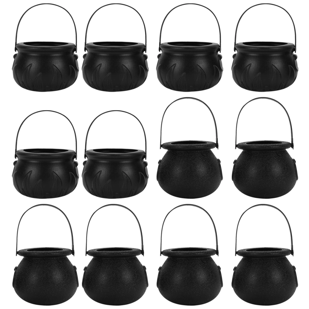 12pcs Halloween Props Children Portable Candy Buckets Cosplay Prop Buckets for Girl Boy