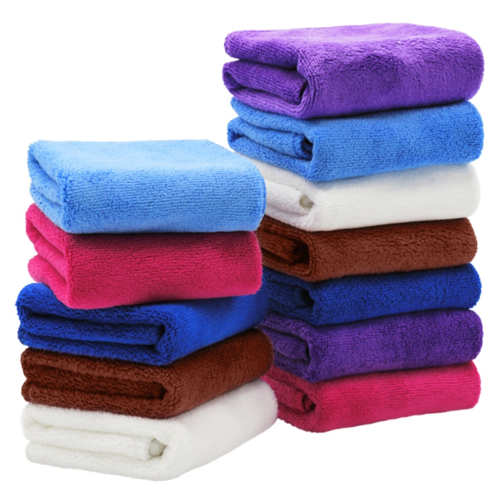 10pcs Water Absorption Dish Towel Kitchen Cleaning Towels Househould Dishcloth (Random Color)