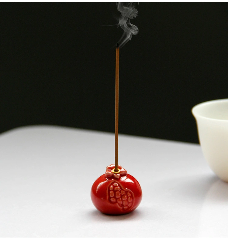 Pomegranate Shape Incense Holder for Sticks Ceramic Incense Stick Stand Home Decor