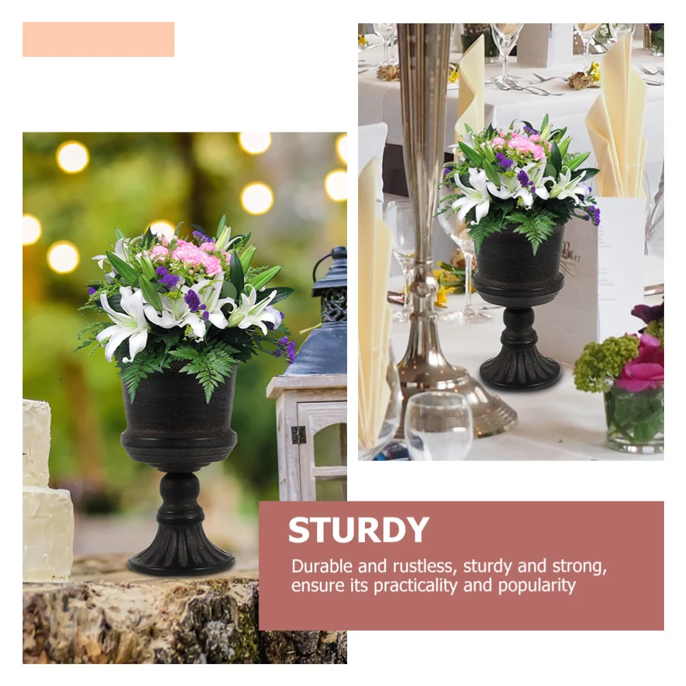 2pcs Metal Flower Vase Iron Flower Pot Flower Arrangement Pot Tabletop Vase Decor