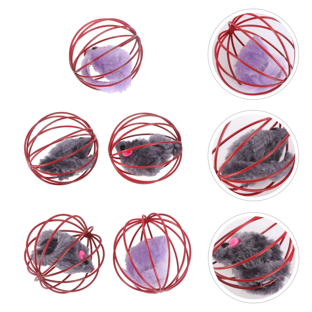 5Pcs Cat Playthings Pet Cat Toys Cage Rat Toys Mouse Ball Toys (Random Color)