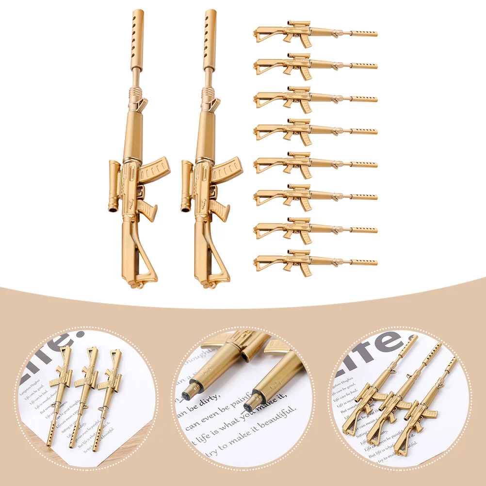 10Pcs Portable Writing Pens Multi-function Gel Pens Household Signature Pens Student Supply