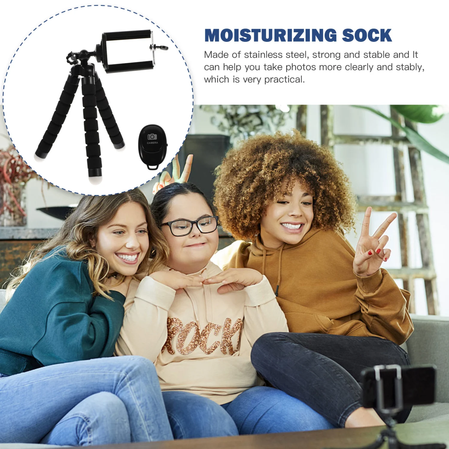 1 Set Camera Tripod Rack Stainless Steel Desk Tripod Phone Triangle Bracket