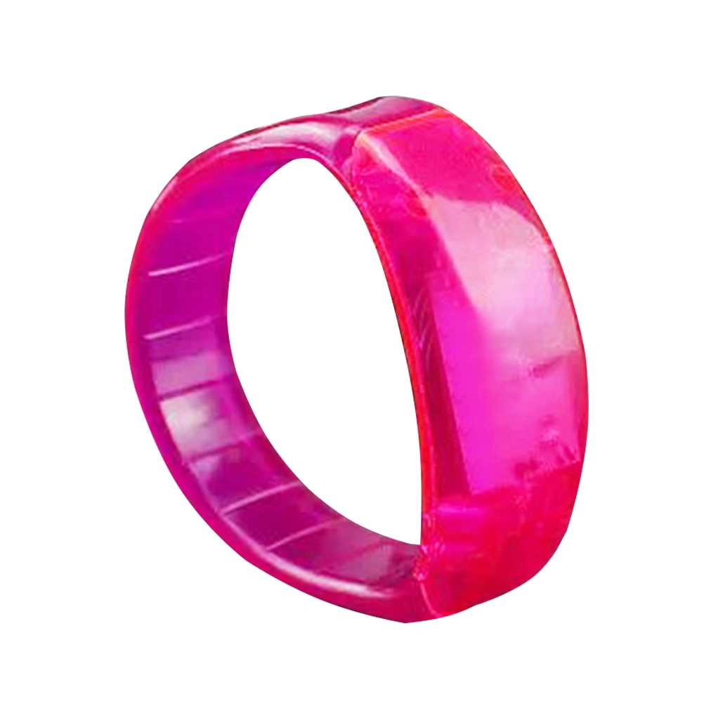 1pc LED Light up Bracelet Sound Control Flash PC Bangle for Festival Party Daekness (Pink)