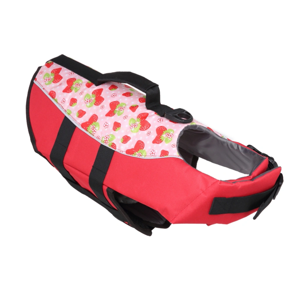 Dog Life Size Adjustable Dog Life Preserver Durable Life Vest Buoyant Lifesaver Size M (Red)