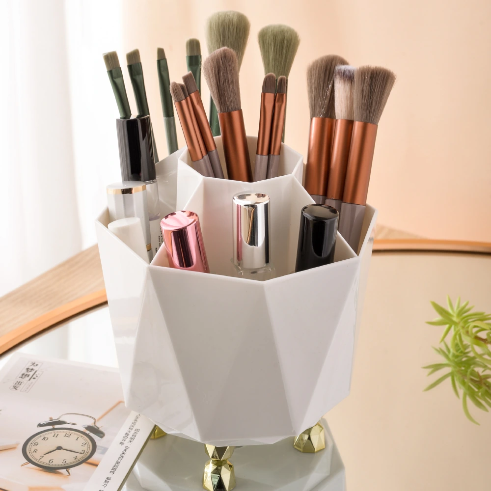 Rotating Makeup Brushes Holder Multi-functional Pencil Container Office Desk Organizer