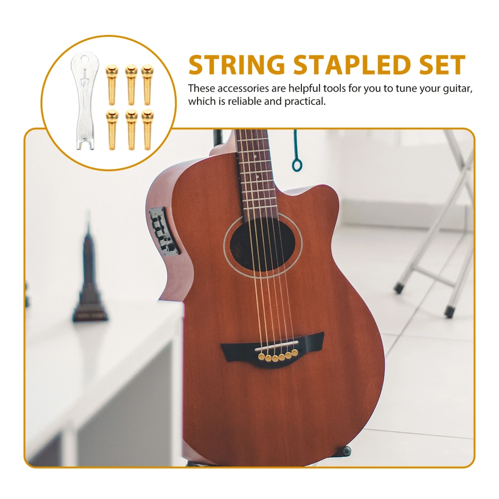 1 Set Guitar String Pin Acoustic Guitar String Tuning Pegs Bridge Pin Puller Kit