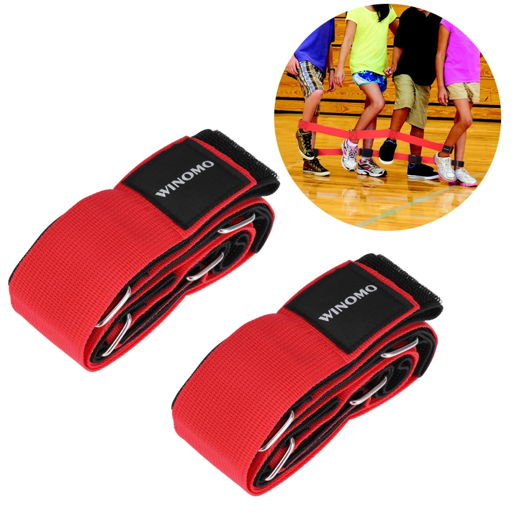 WINOMO 2pcs 3 Legged Race Bands Adjustable Tie Rope Straps for Kids Legged Race Game Carnival Field Day Backyard and Relay Race Game