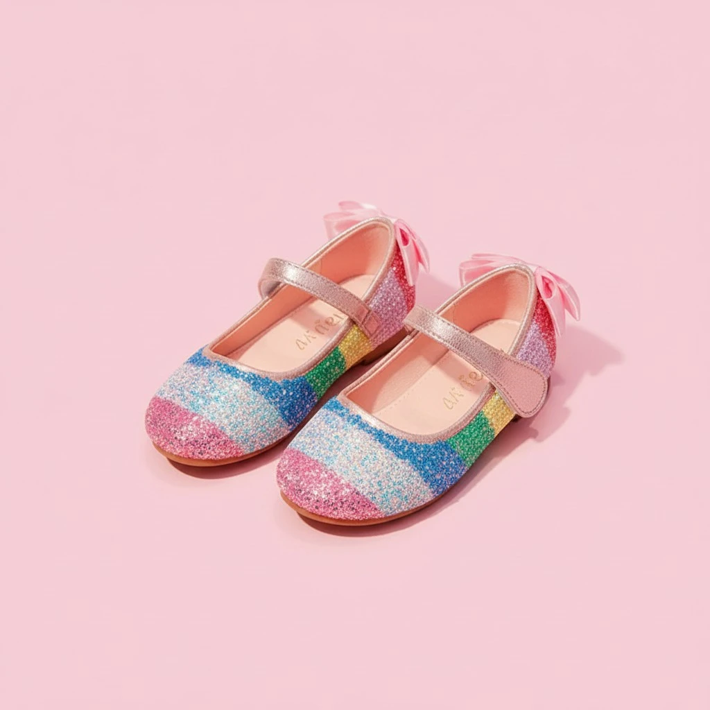 1 Pair of Fashion Sequin Shoes Shiny Dance Shoes Sole Shoe Round Head Shoes for Kids Children Size 31