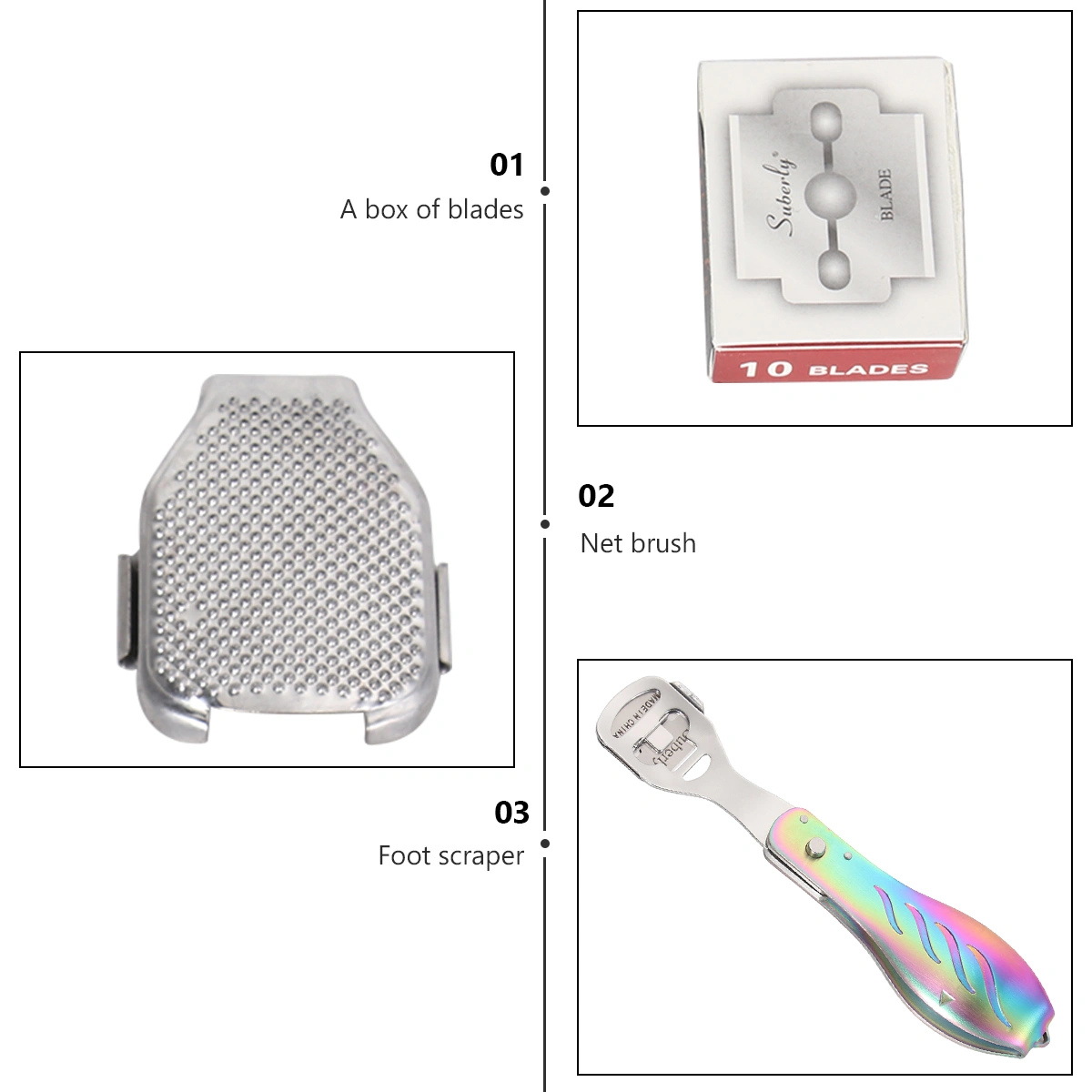 Folding Foot Scraper Dead Skin Calluses Remover Pedicure Grinding Tool Portable Foot Scraper for Man Woman Home Salon (Zd-j04 Color Titanium Box)