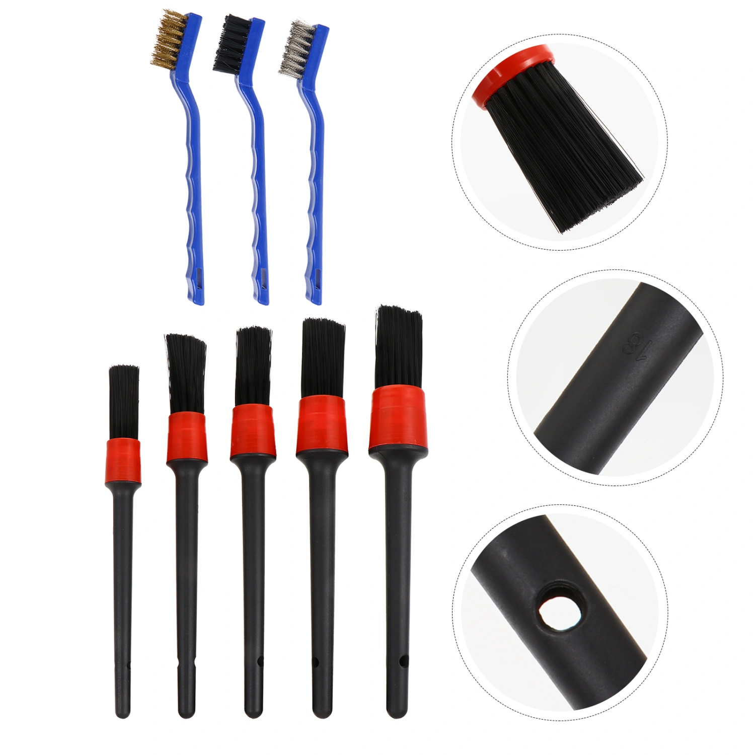 1 Set Car Detailing Brushes Wire Brushes Air Vent Brush Rim Brush for Car