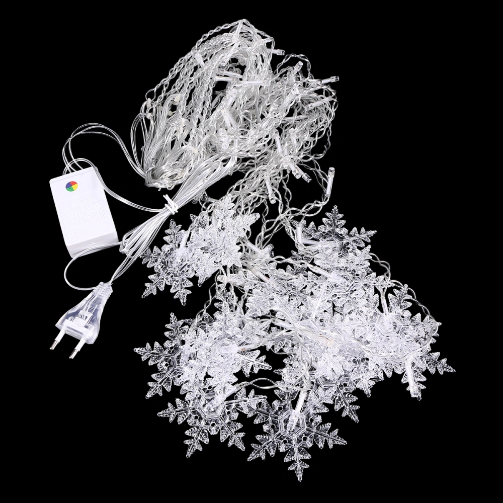 LED Snowflake String Light Party Background Decoration Curtain Light with EU Plug for Party