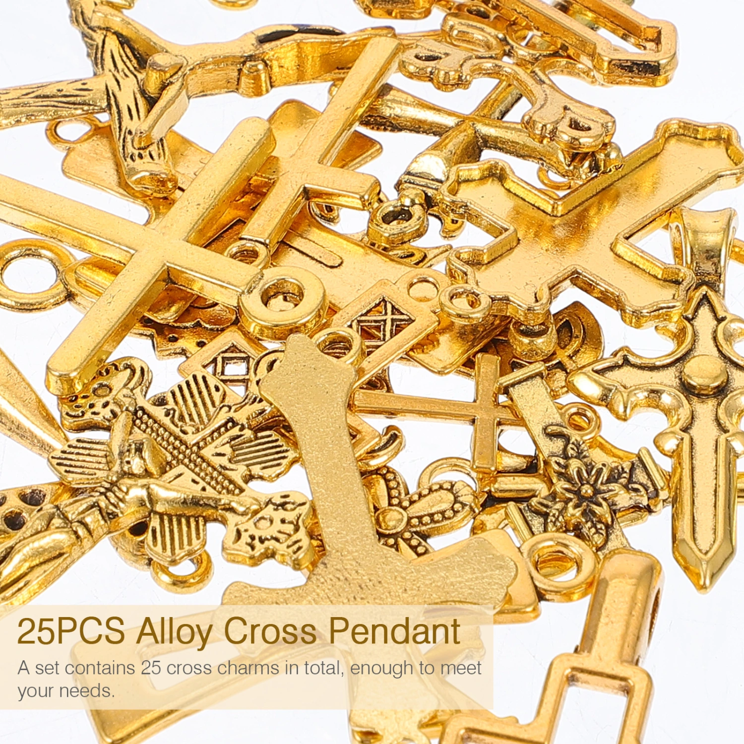 25Pcs Pretty Crosses Charms Chic Jewelry Pendant Charms Unique DIY Accessories