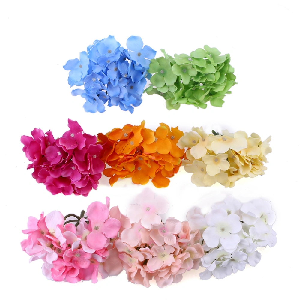 8pcs 30 Petals Hydrangea Head Wedding Background Flowers Wall Thick Cloth Simulation Flowers (Sky Blue, Champagne, Nude Pink, Violet, Pink, White, Green and Orange)