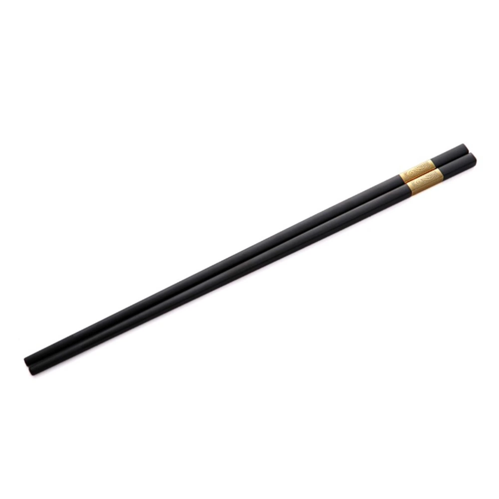 10 pairs Alloy Stainless Steel Chinese Style Auspicious Chopsticks  (Golden+Black)