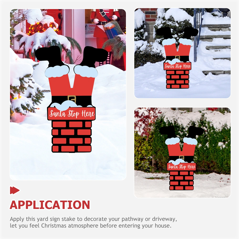 Christmas Yard Sign Outdoor Decoration Christmas Lawn Yard Sign with Stake