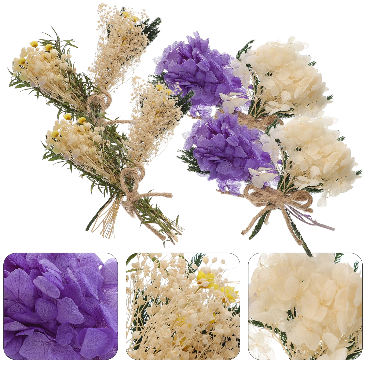 8 Bundles of Dried Flower Bouquet Adornments Miniature Dried Plants Vase Filling Material Mixed Style