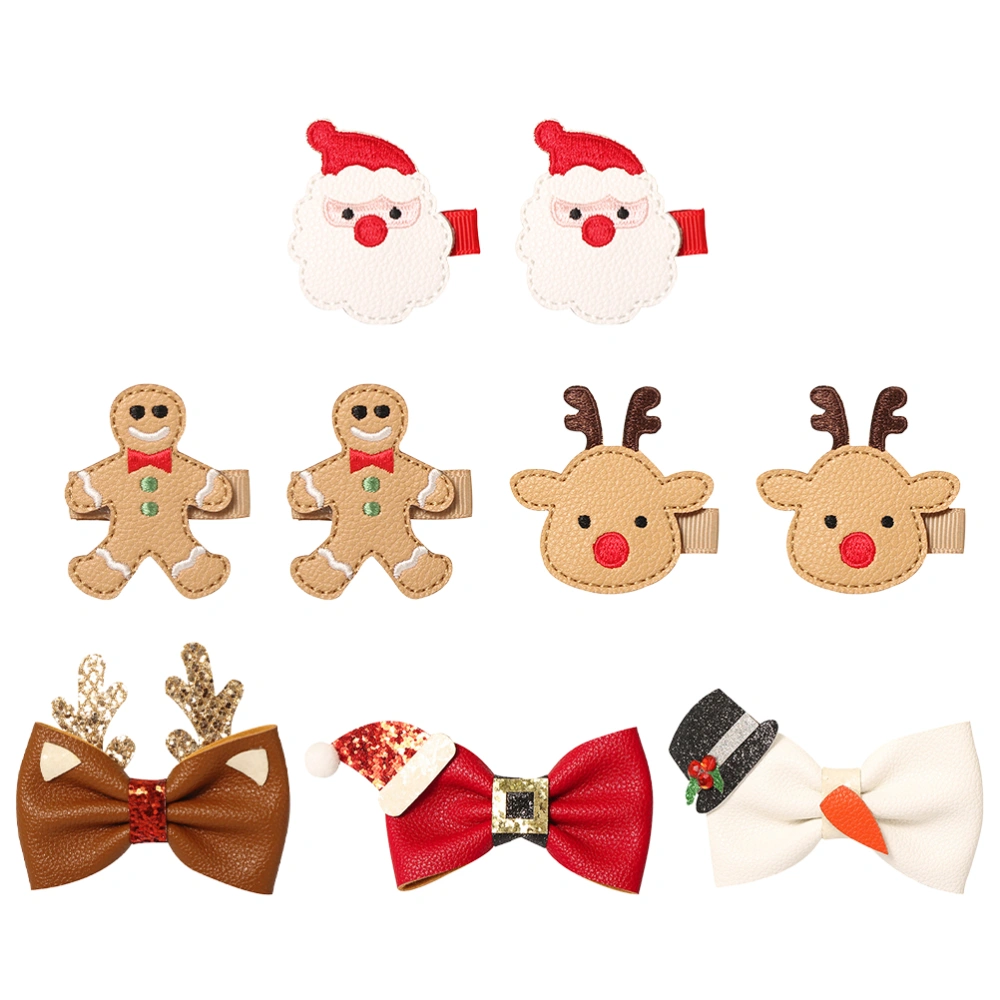 9pcs Christmas Hair Side Clip Cartoon Children Hair Clips Hair Accessories