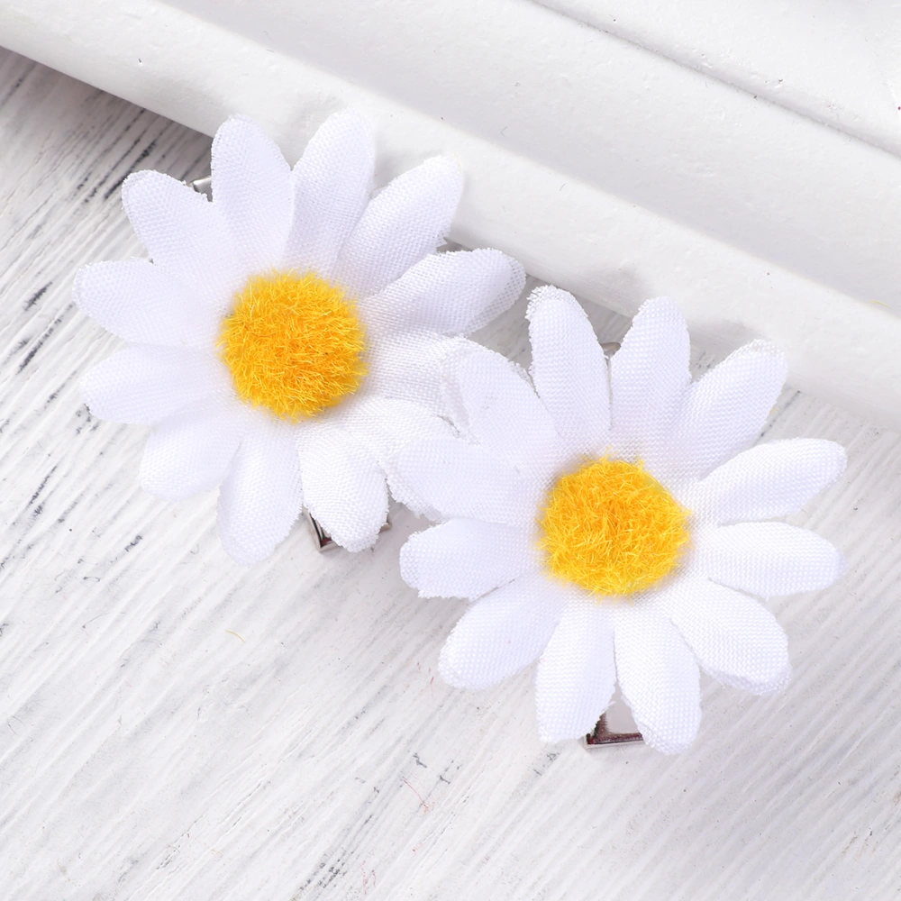 20pcs Daisy Hair Clips Sunflower Fresh Hair Barrettes Hair for Ladies and Girls (White)