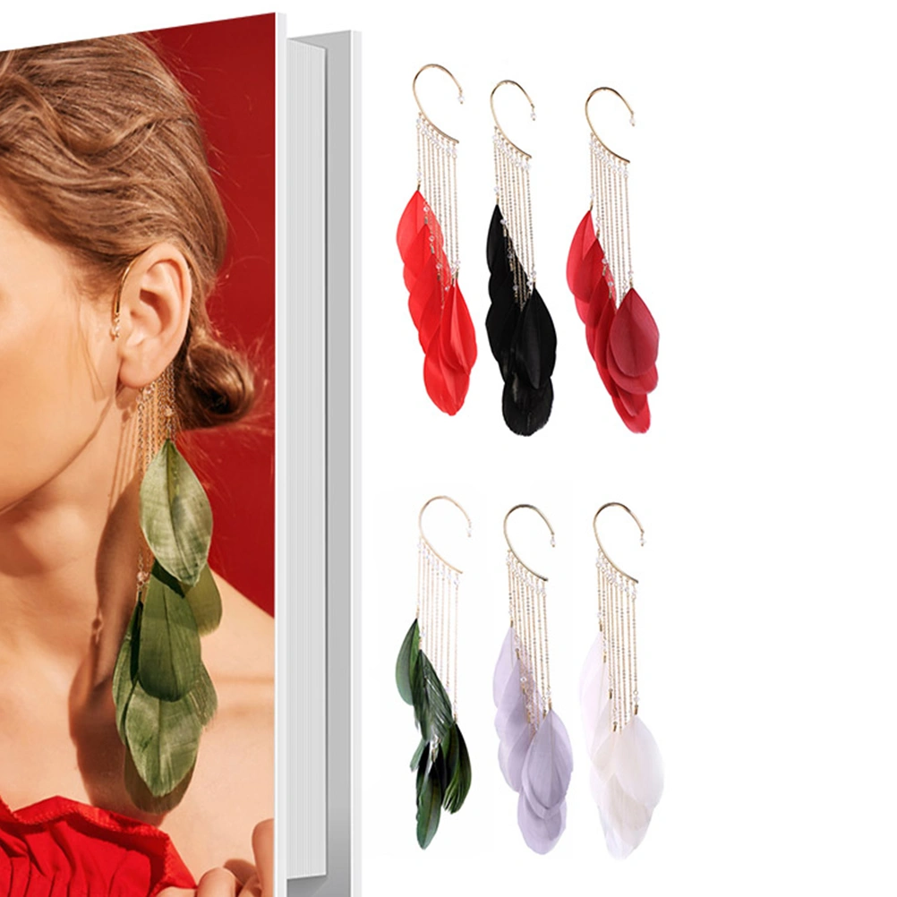 1PCS Women Earring Elegant Fairy Bohemian Long Style Ear Ring for Jewelry Tassel  Earring Ear Hook (White)
