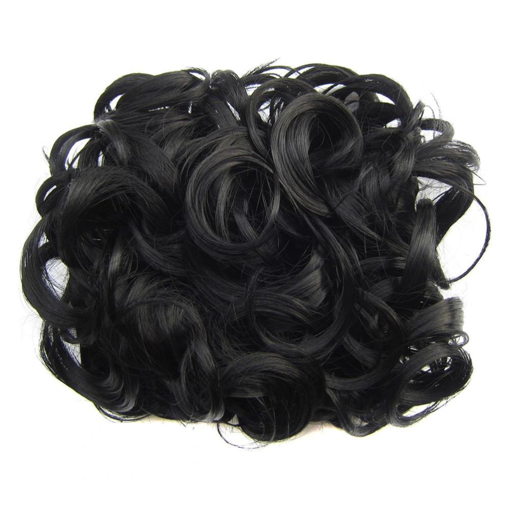 Charming Genuine Human Hair Wigs New Fashion Women Party Cosplay Short Sexy Curly Hair Wig (Black)