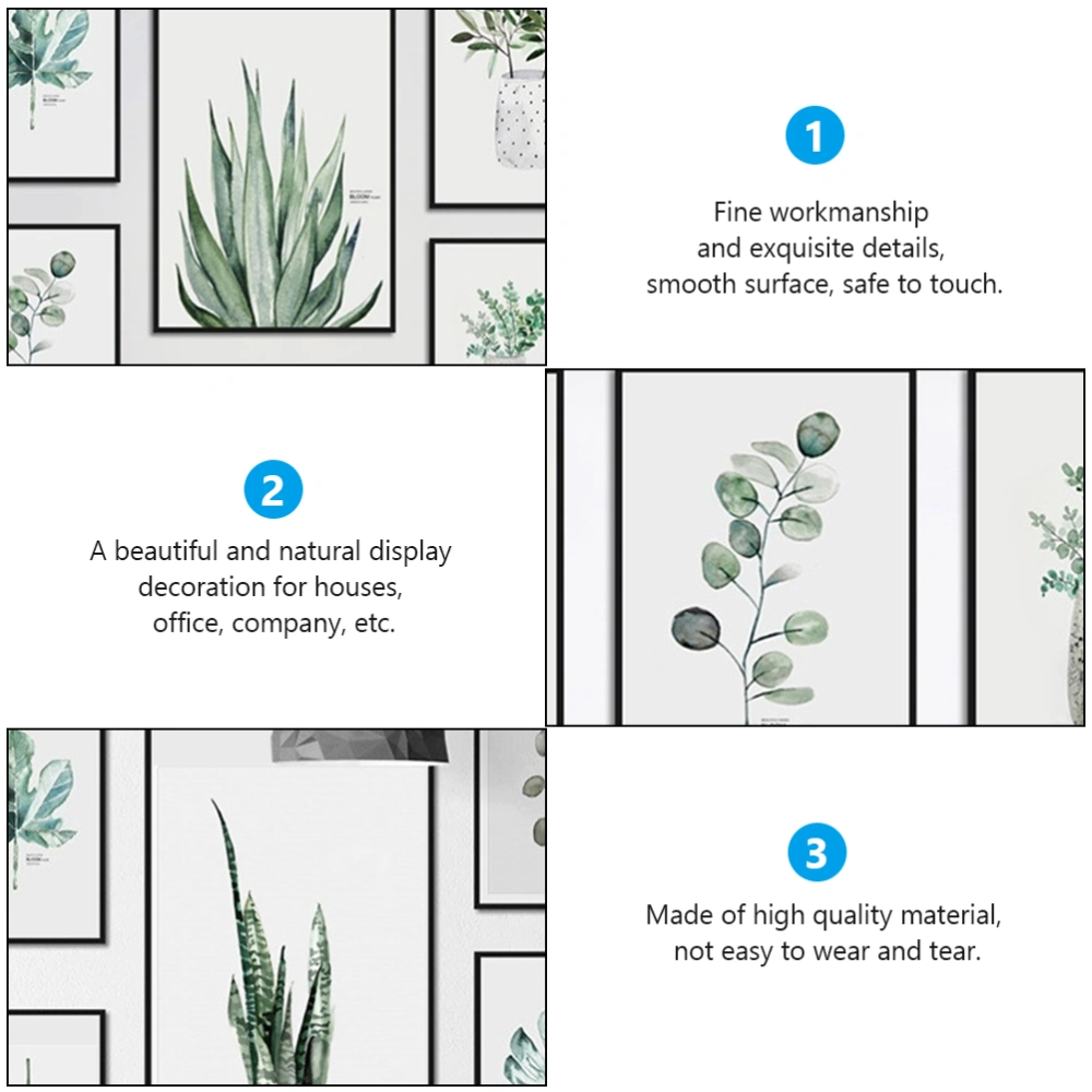 6Pcs Nordic Inkjet Canvas Painting Frameless Decor Picture Green Plant Painting