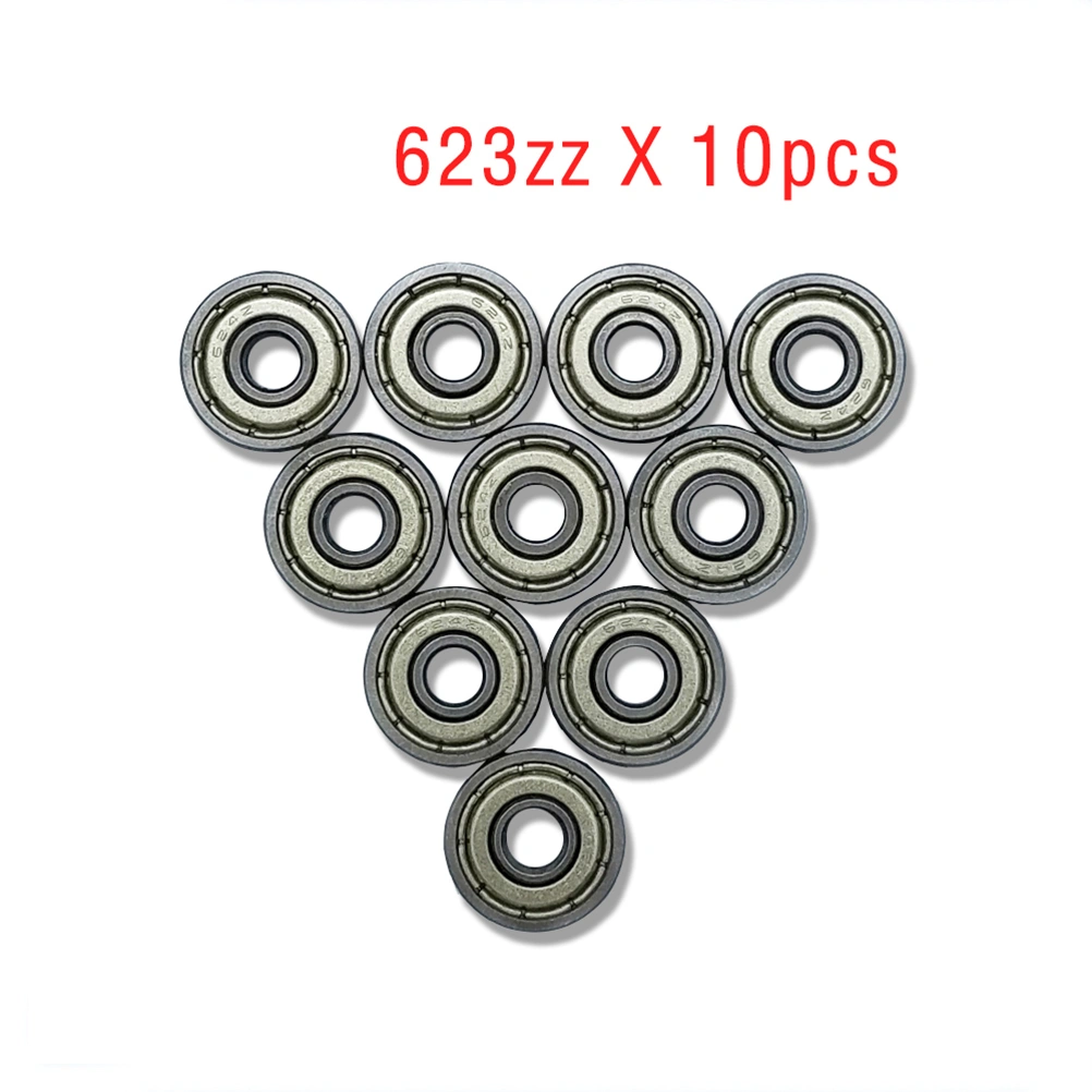 10pcs 624ZZ 4mm x 13mm x 5mm Shielded Greased Miniature Ball Bearings for 3D Printer