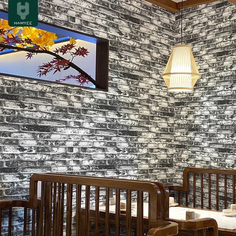 1 Roll Brick Wall Stickers Vintage Wall Decals Self-Adhesive Wall Tiles Peel and Stick Wallpaper