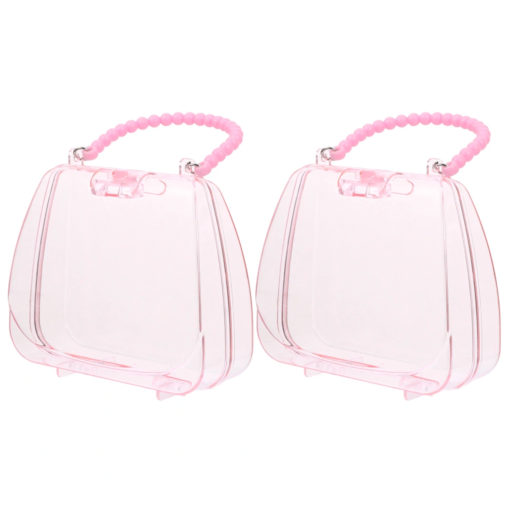 2pcs Creative Plastic Necklace Earrings Jewelry Storage Transparent Bag