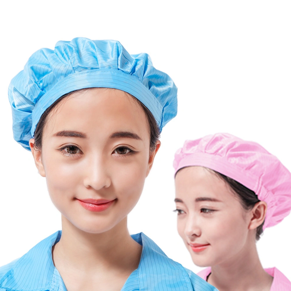 4 Pcs Dustproof Cleanroom Anti-static Workshop Hat Breathable Mesh Window Polyester Hat Factory Working Hat (Blue, White, Pink, Yellow Style)