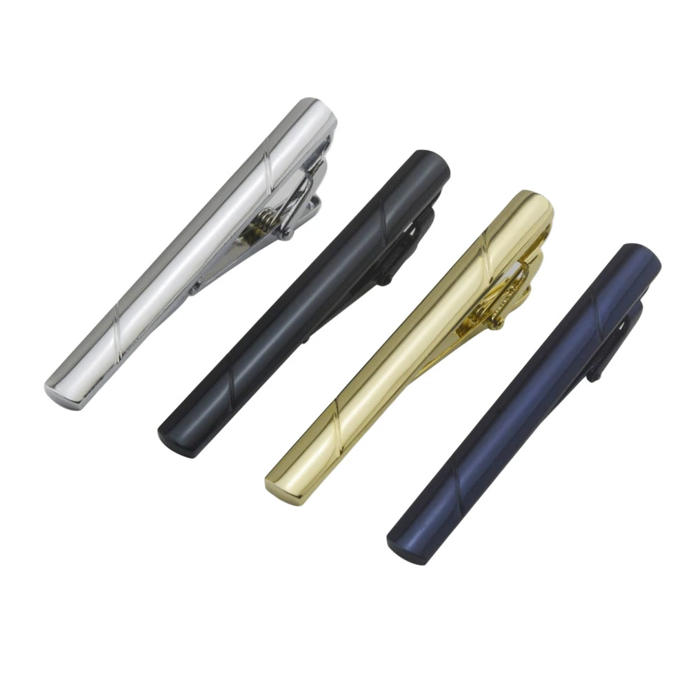 4pcs Simple Modern Necktie Clips Shiny Metal Tie Bar Clips in Different Color