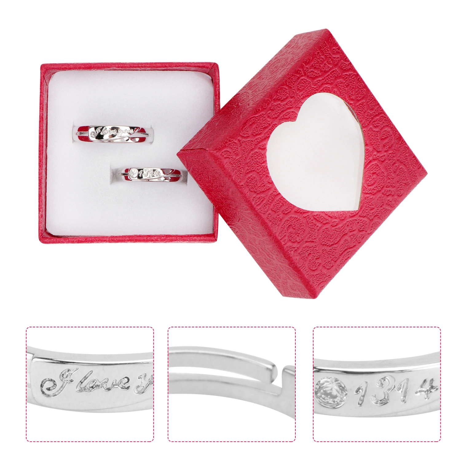 1 Pair Wedding Couple Ring Finger Jewelry Ring Decorative Ring Chic Finger Ring
