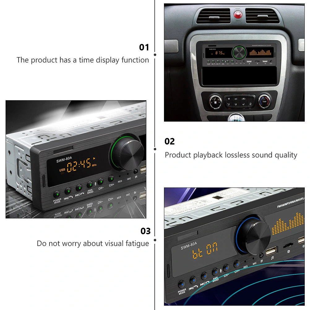 1 Set Car Stereo WMA AM FM Radio USB Charging Car MP3 Audio Player Car Supplies