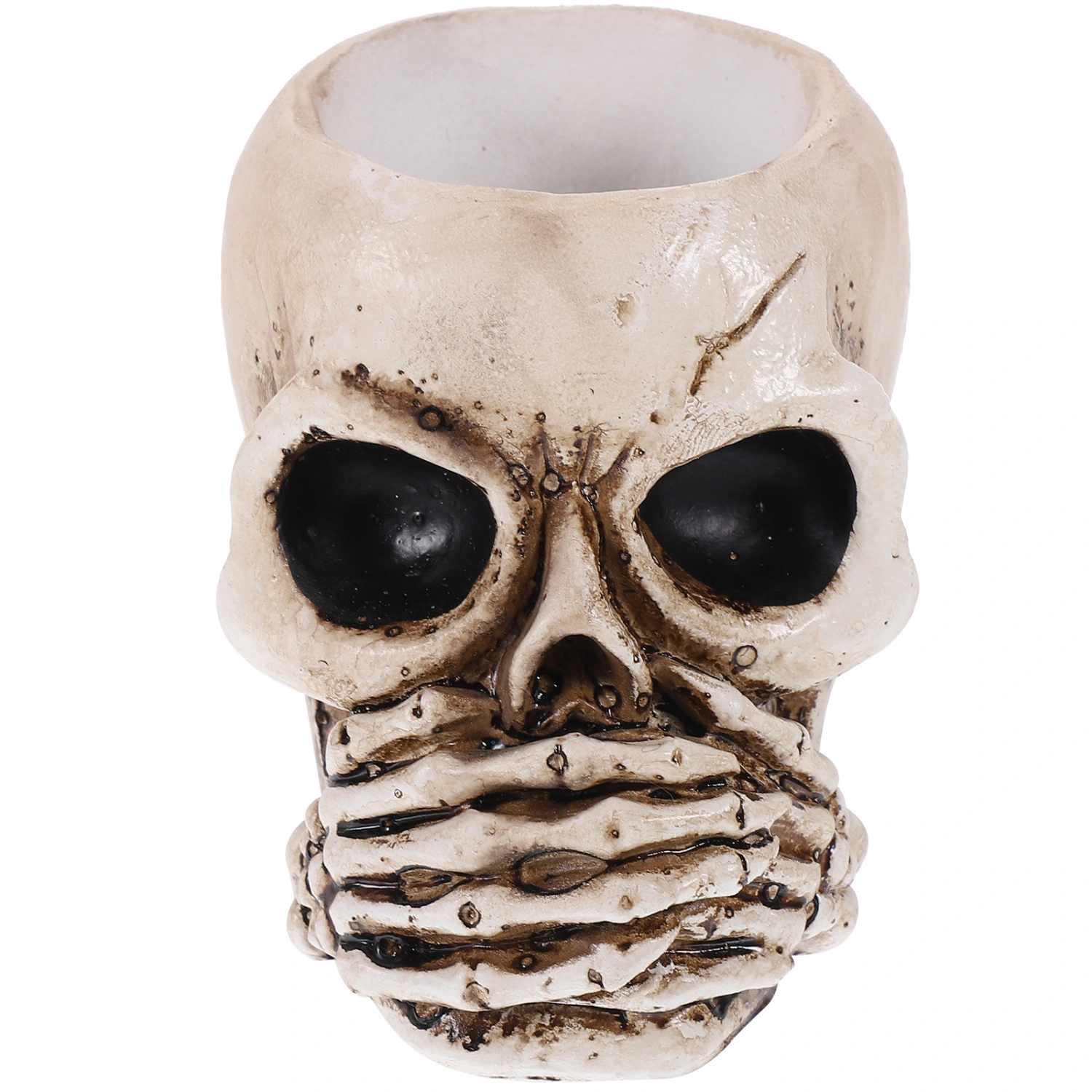 Skull Planter Resin Skull Shaped Flower Pot Home Office Desk Flowerpot Decoration