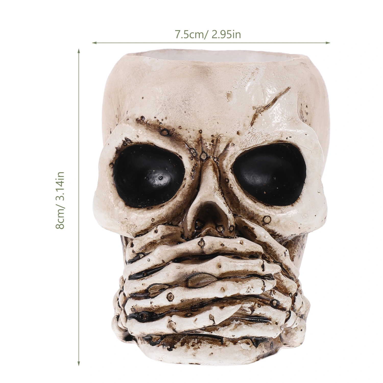 Skull Planter Resin Skull Shaped Flower Pot Home Office Desk Flowerpot Decoration