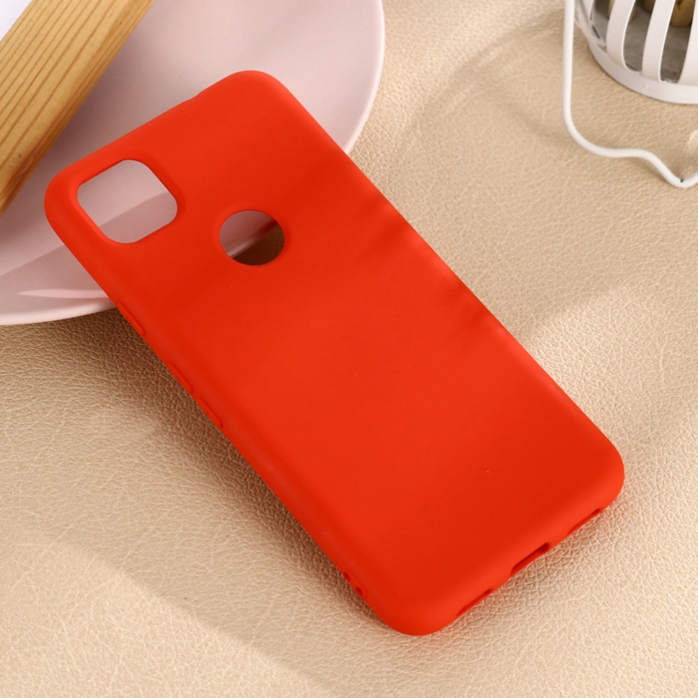 Water Washing Phone Cover Drop Resistance Phone Shell Silicone Microfiber Inner Phone Case Compatible for Pixel 4a (Red)