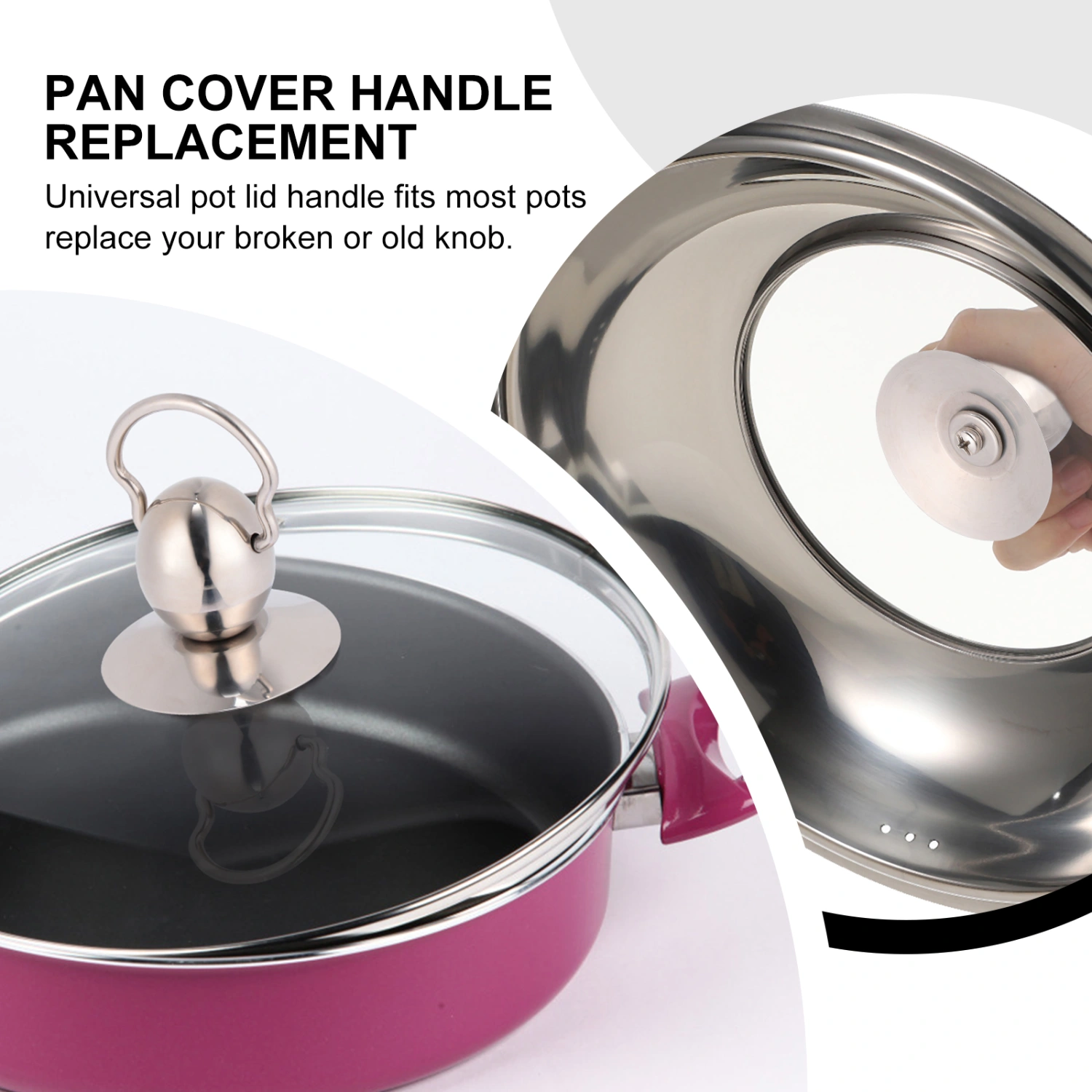 3pcs Kitchen Cookware Replacement Utensil Pot Pan Lid Handle Cover Holding Knob