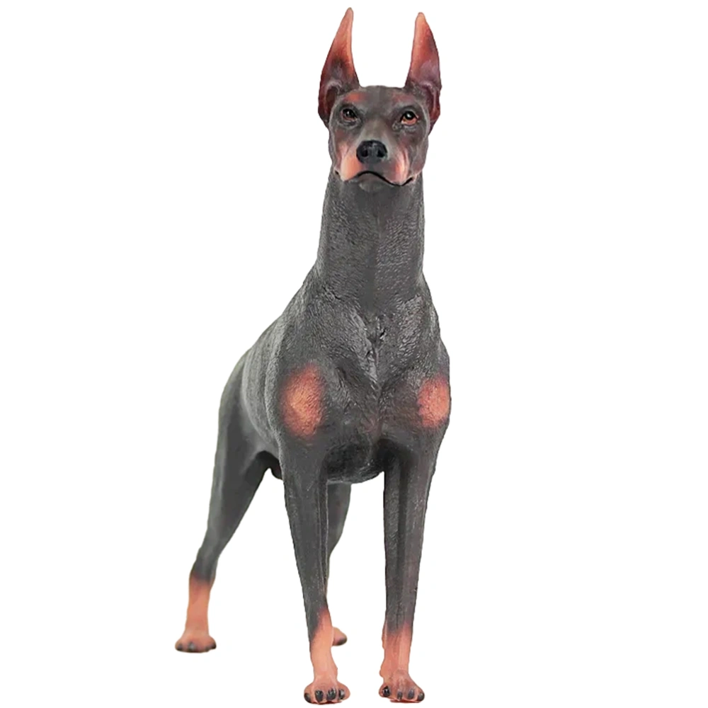 Doberman Model Dog Statue Simulation Animal Model Kids Toy Dog Cognitive Toy