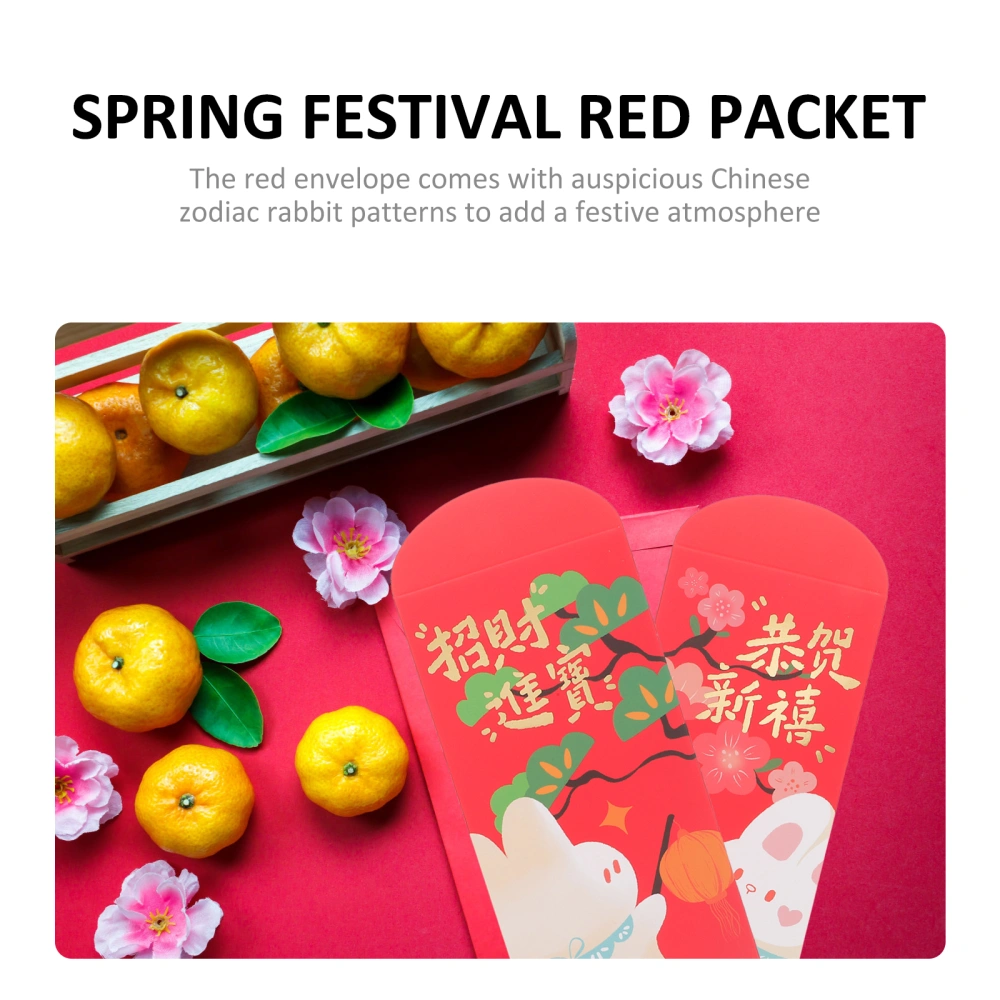 20pcs The Year Of The Rabbit Red Envelopes Spring Festival Red Packets Money Bags